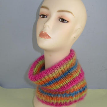Angel Print Mohair Turtle Neck Rib Cowl