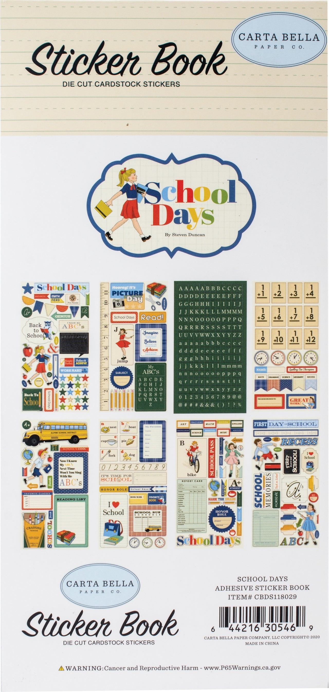 Echo Park Paper Carta Bella Sticker Book - School Days