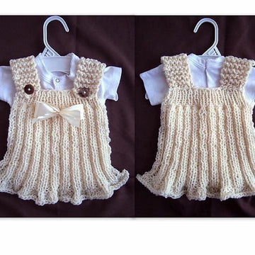 672 - knit girls dress, newborn to 6 yrs,