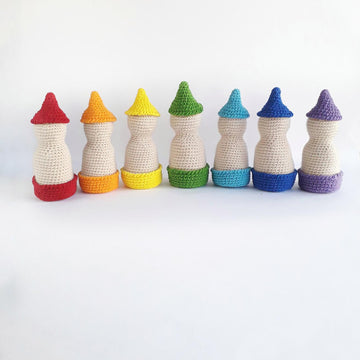Waldorf rainbow doll in cups