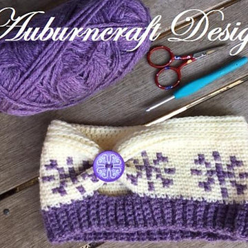Winter Snowflake Keyhole Head Warmer