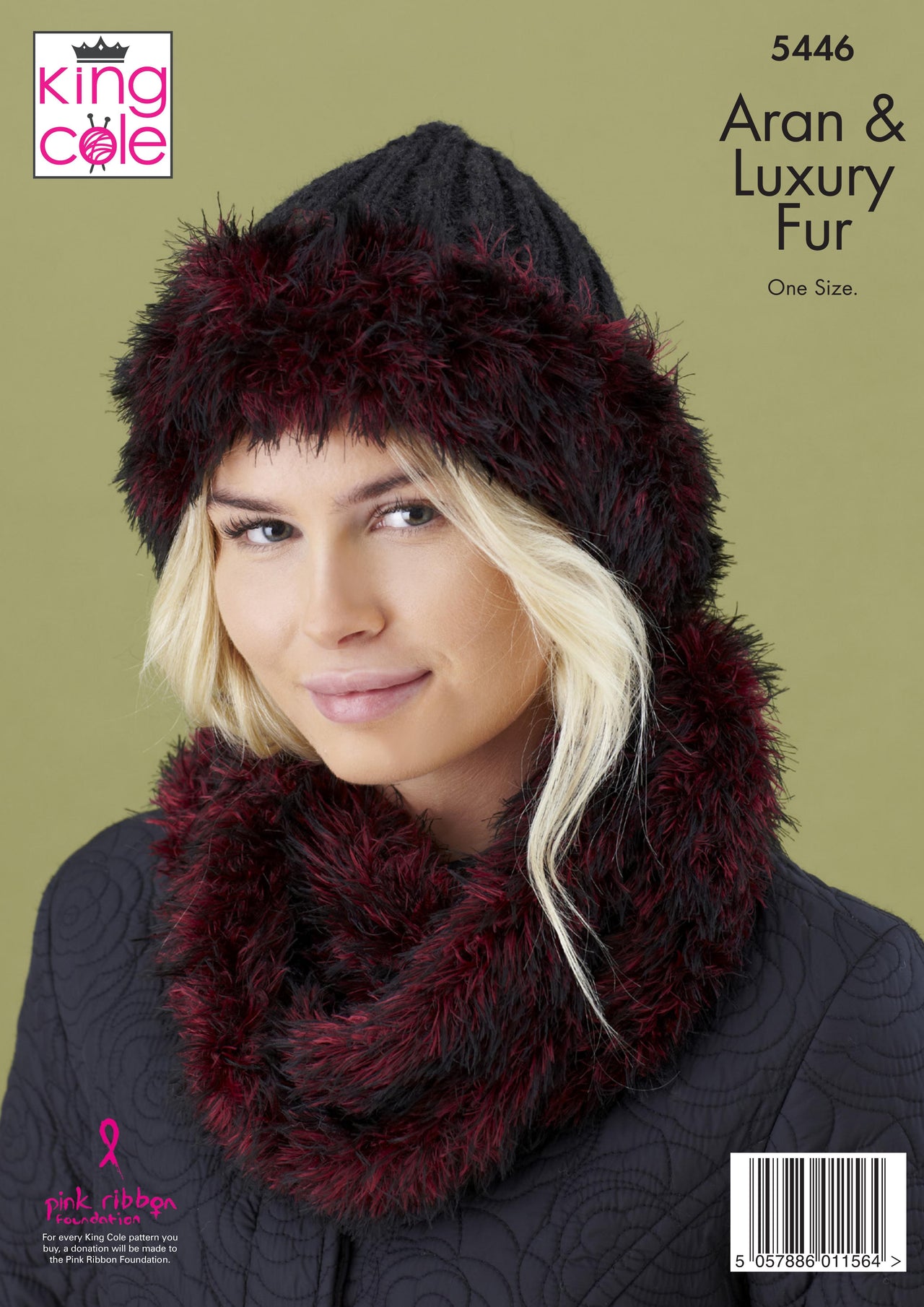 Sweater, Cowl & Hat in King Cole Fashion Aran and Luxury Fur - 5446 - Downloadable PDF