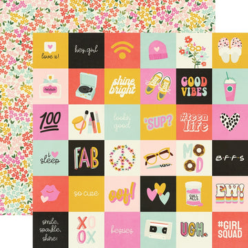 Simple Stories Kate & Ash Double-Sided Cardstock 12"X12" 25/Pkg - 2"X2" Elements