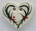 Mill Hill Button 86015 - Holly Heart