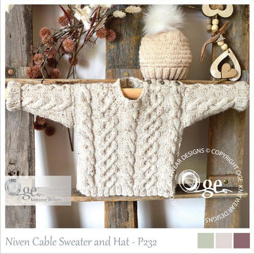 Niven Cable Sweater and Hat - P232