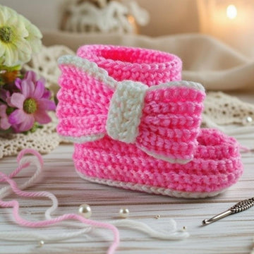 Crochet Baby Booties Pattern | Easy Converse Style Shoes PDF + Video Tutorial | Handmade Newborn Gift