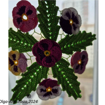 Floral table napkin Irish crochet lace 2