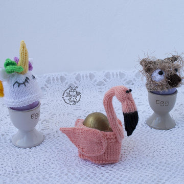 Easter Egg Cozy: flamingo, owl, unicorn