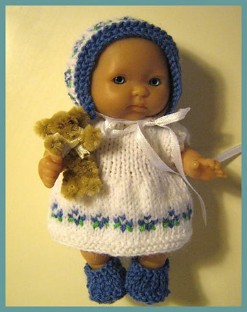 5" Berenguer Blue Flower Dress
