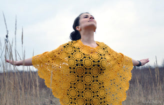 Sunflower crochet poncho tunic