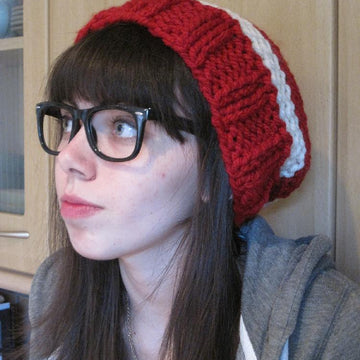 A Slightly, Slouchy, Stripy Bobble Hat