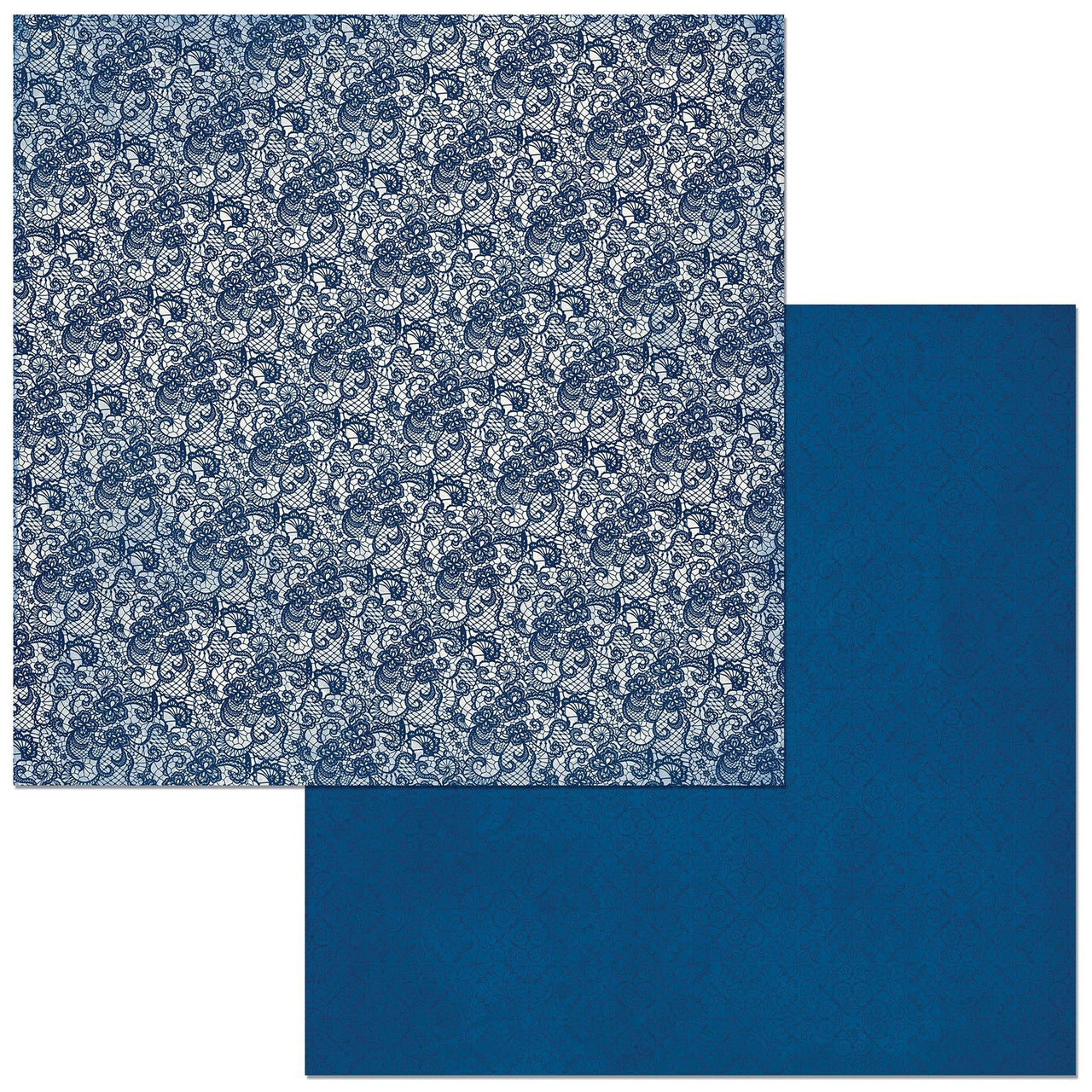 American Crafts BoBunny Double Dot Lace Double-Sided Cardstock 12"X12" 25/Pkg - Dark Denim