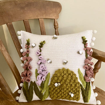 Foxgloves and Bees cushion