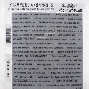 Stampers Anonymous Tim Holtz Cling Stamps 7"X8.5" - Tiny Text