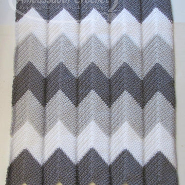 Waves of Grayce Chevron Baby Blanket