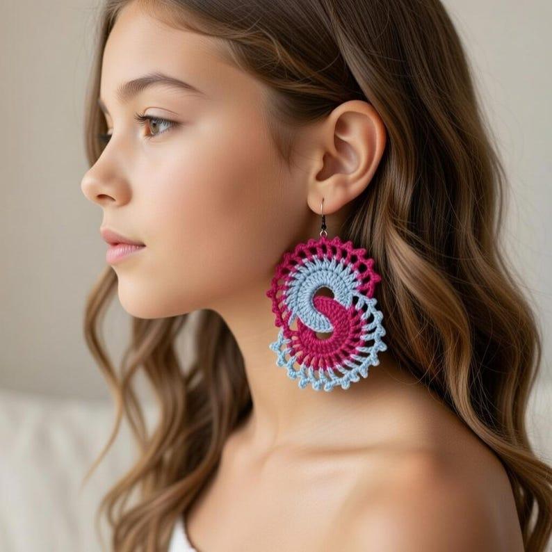 Crochet Earrings Pattern PDF, Boho Crochet Jewelry, Easy Earrings Tutorial, Crochet Accessories, Video Tutorial