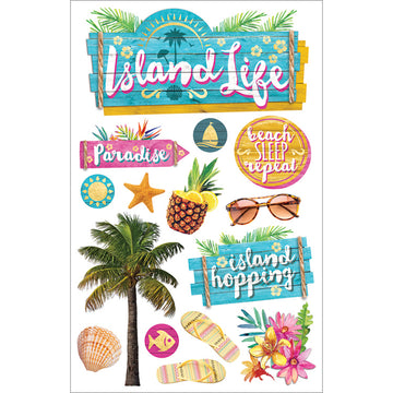 Paper House 3D Stickers 4.5"X7.5" - Island Life