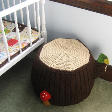 Knit Tree Stump Ottoman Pattern