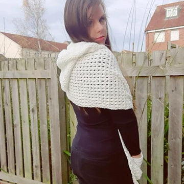 Crochet Hooded Pocket Shawl Pattern