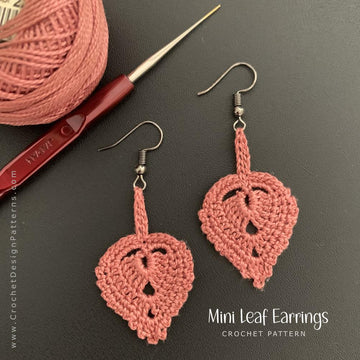 Mini Leaf Earrings Crochet Pattern
