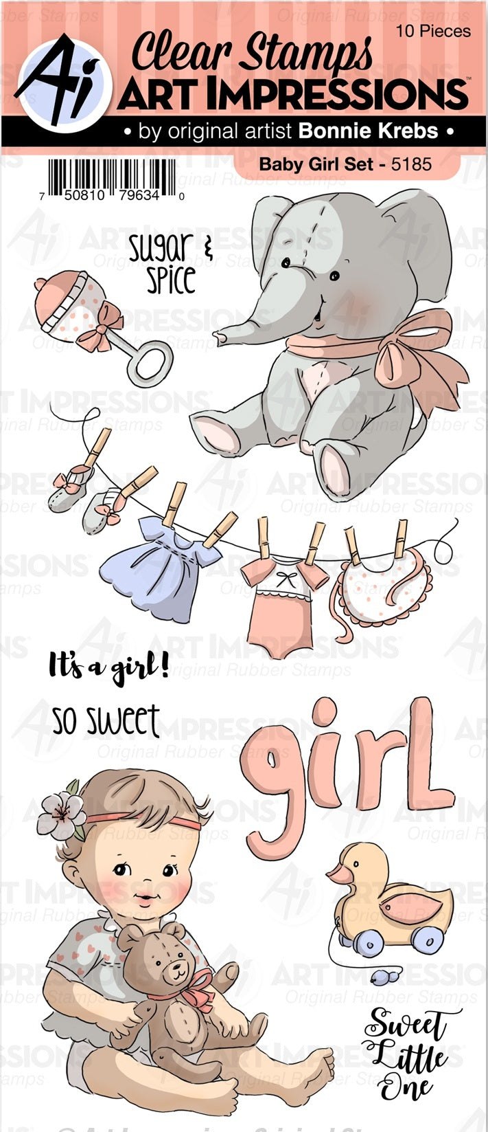 Art Impressions Baby Clear Stamps - Baby Girl
