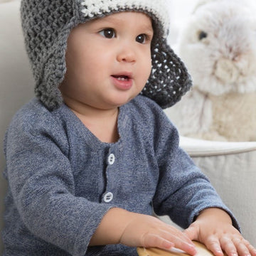 Little Lindy's Aviator Hat in Red Heart Super Saver Economy Solids - LW4221
