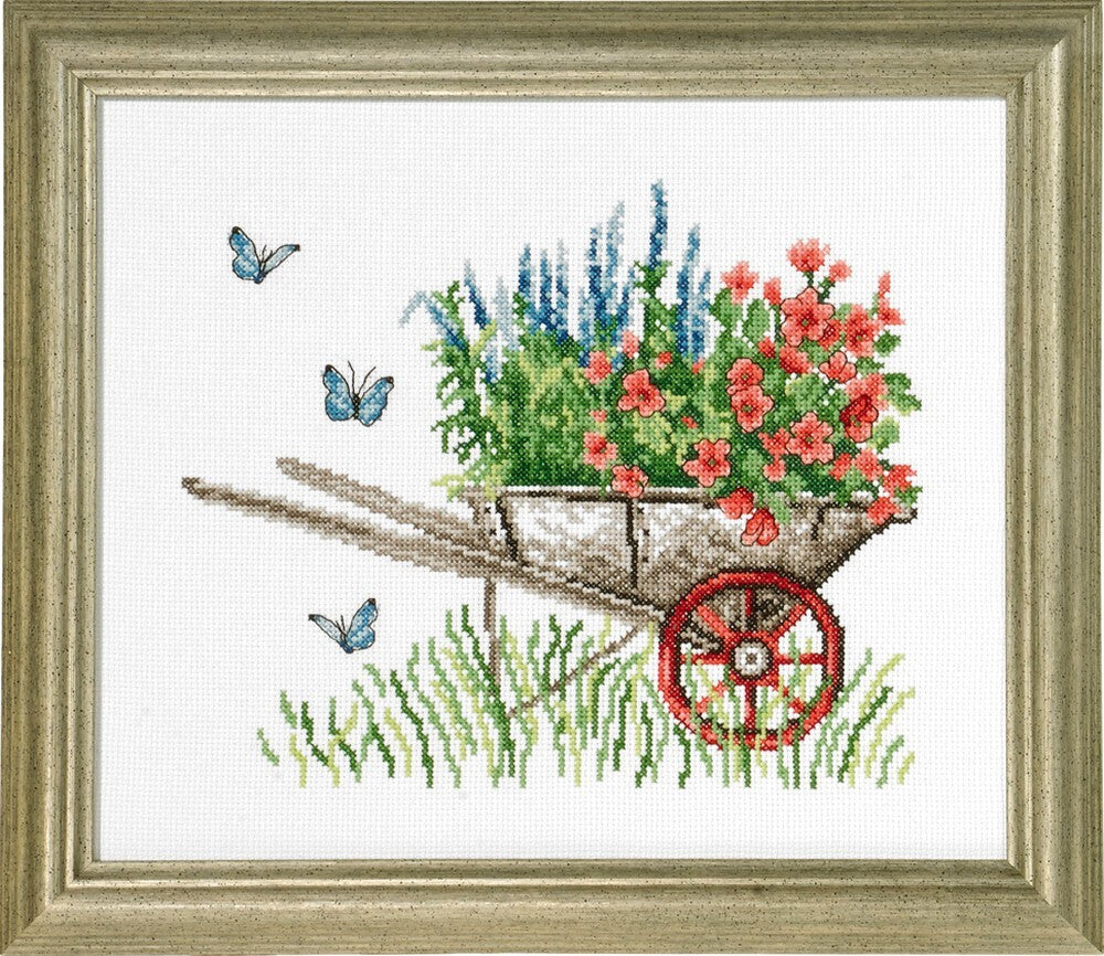Permin Wheelbarrow Cross Stitch Kit - 26cm x 31cm