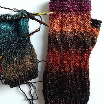 January sunset fingerless gloves