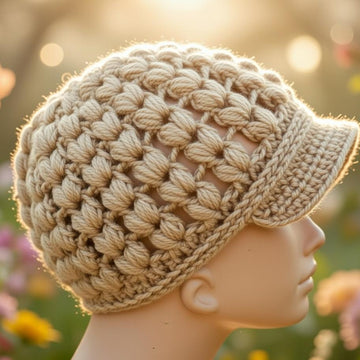 Crochet Beanie Hat Pattern + Video – Popcorn Stitch Bonnet PDF + Video Tutorial