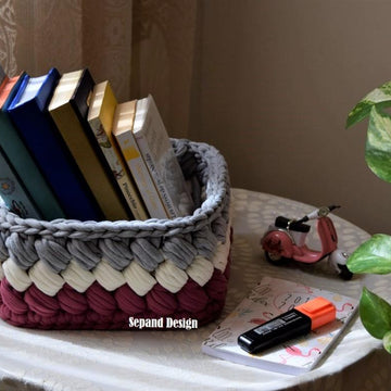 Zpagetti (t-shirt) yarn basket- Puffy square