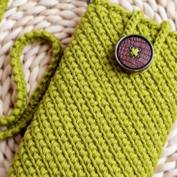 Mobile phone crossbody shoulder bag crochet pattern T13