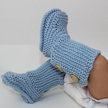 2 Button Big New Baby 4 Ply Booties