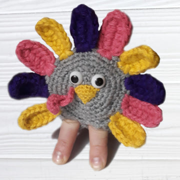 Thanksgiving crochet, Kids hand Turkey: Finger Puppets, Friendsgiving decor Pattern PDF