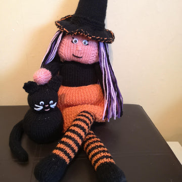Priscilla the Pumpkin Witch & Pudding the Cat
