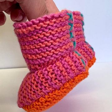 Stripey Baby Booties