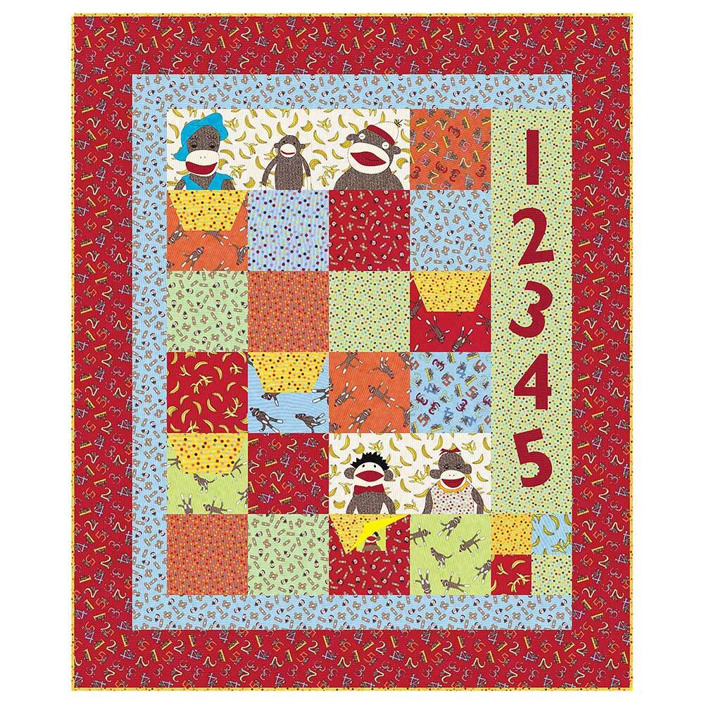 Moda Fabrics Sock Monkey Quilt - Downloadable PDF