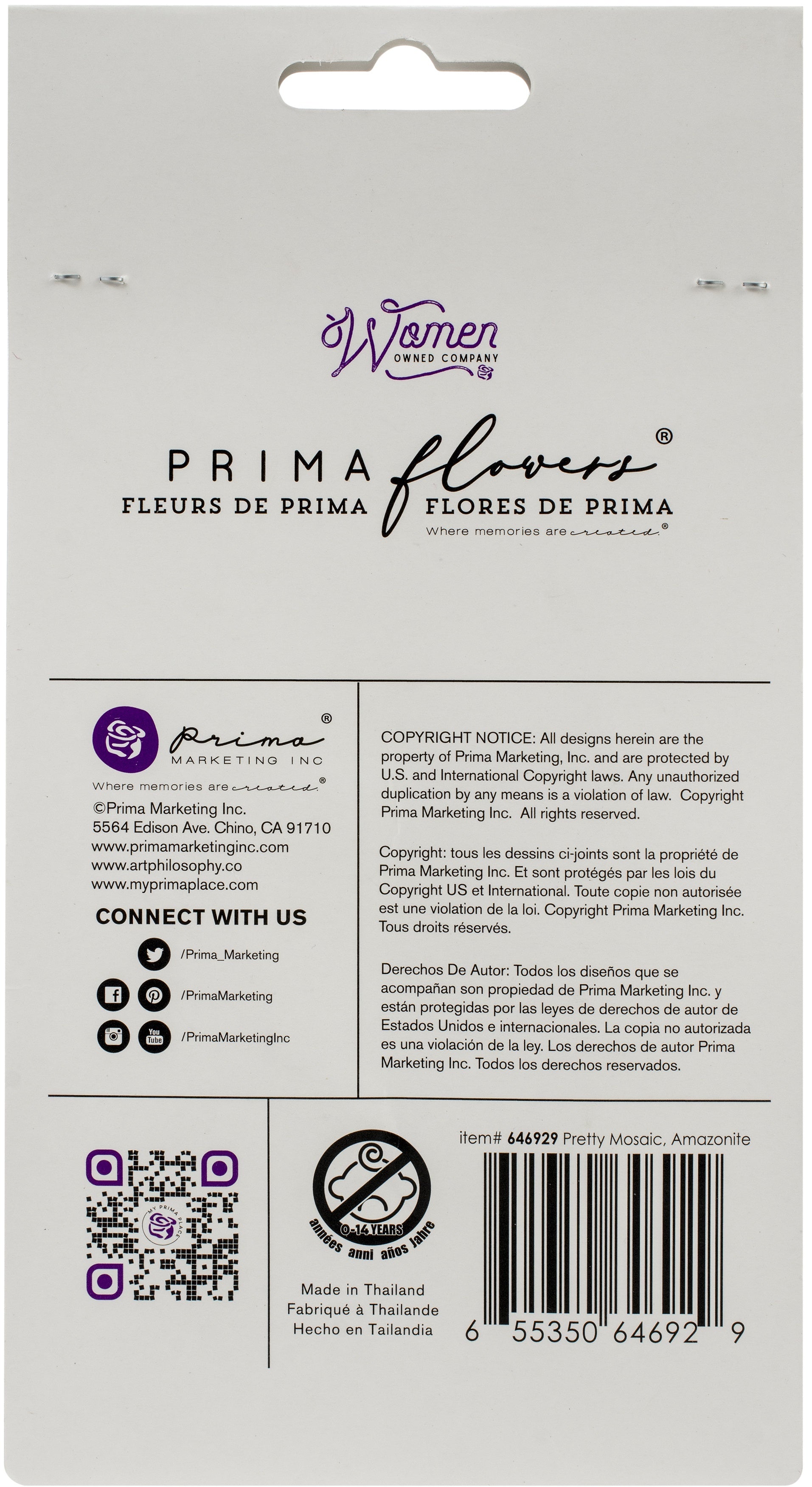 Prima Marketing Mulberry Paper Flowers - Amazonite/Pretty Mosaic