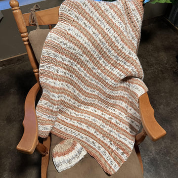 Faux Ribbed Baby Blanket and Hat -- 2 loom knit patterns