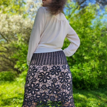 Crochet Beach BOHO Lace Maxi SKIRT Cover Up.