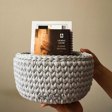 Recycled (t-shirt) yarn basket container-106