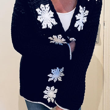 SNOWFLAKE CARDIGAN English USA & Dutch