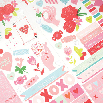 American Crafts Lucky Us Cardstock Stickers 5.5"X12" 2/Pkg - Accents & Phrases W/Iridescent Foil