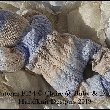 Cabled All in One and Socks Set for 16-22” doll/preemie – 3m+ baby