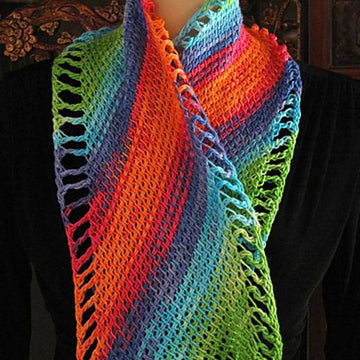 Four Peaks Scarf: Tunisian on the Bias