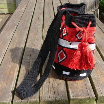 Mochila bag red black white