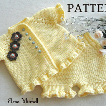 Knitting PATTERN Baby Girl Knitted Diaper Cover Baby Cardigan by Elena Mitchell