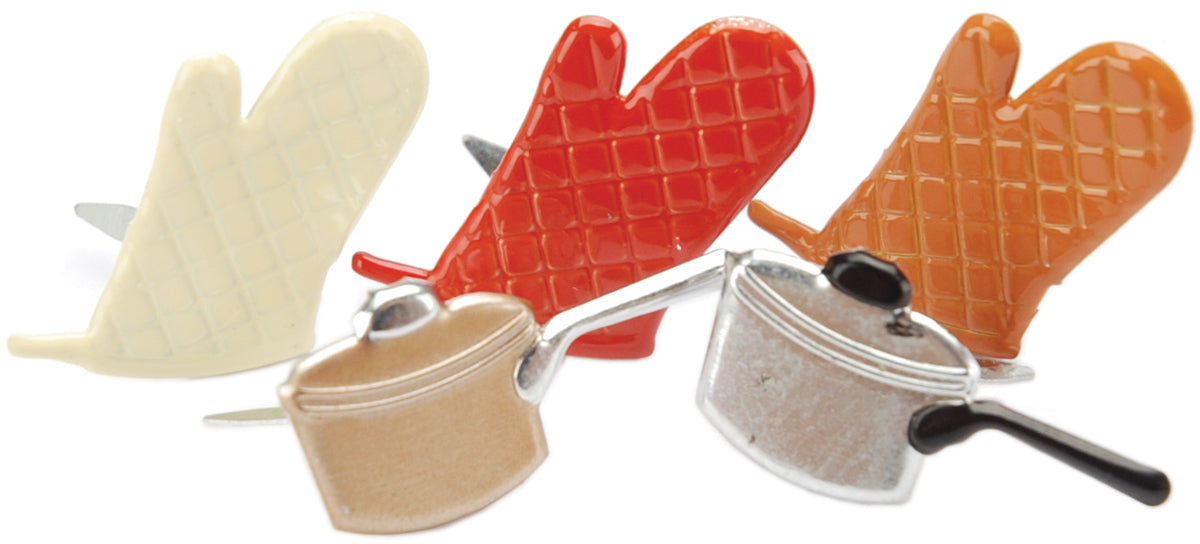 Eyelet Outlet Shape Brads 12/Pkg - Cooking