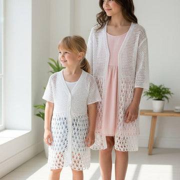 Crochet beach tunic for kids "Summer night".