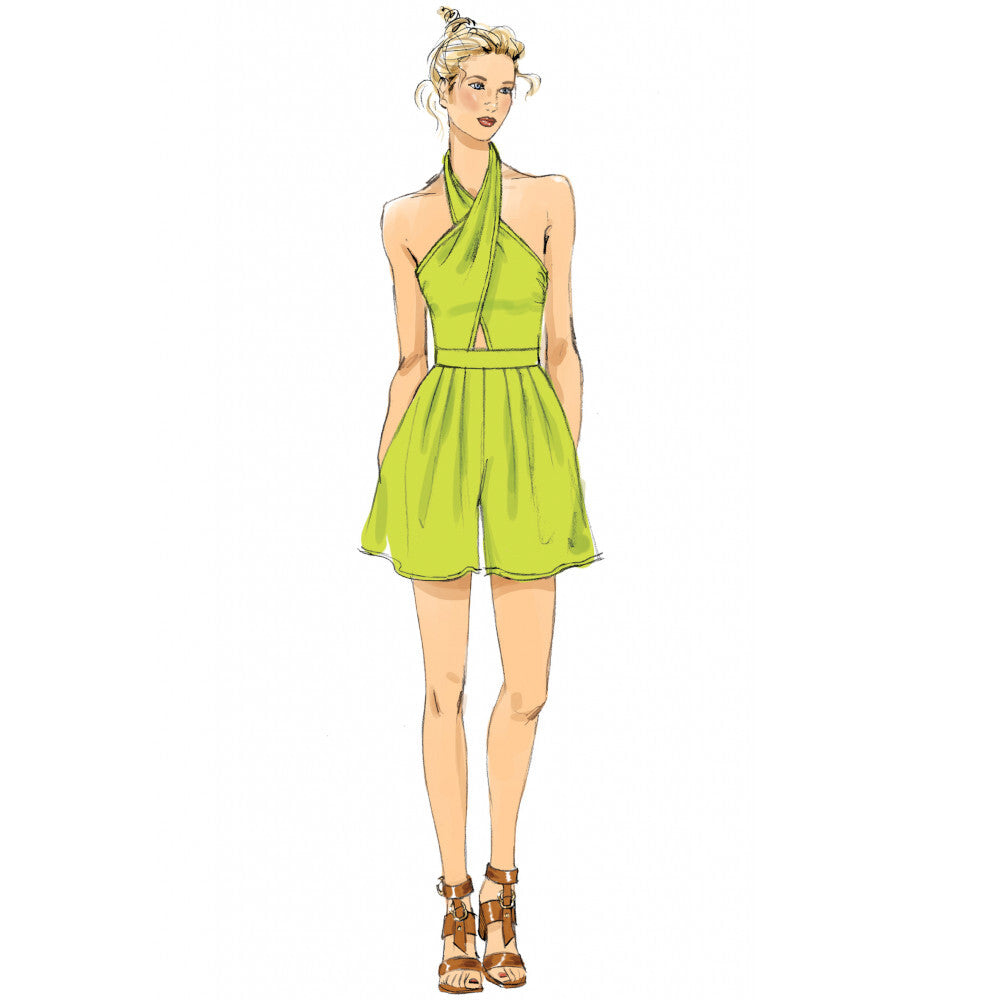 Vogue Misses' Criss-Cross Halter Romper and Jumpsuit with Length Variations V9259 - Sewing Pattern