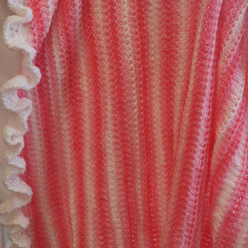Strawberry Vanilla Baby Blanket with Ruffle.